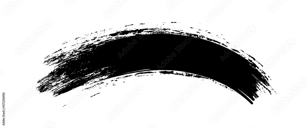 Vector abstract hand painted element white and black brush stroke