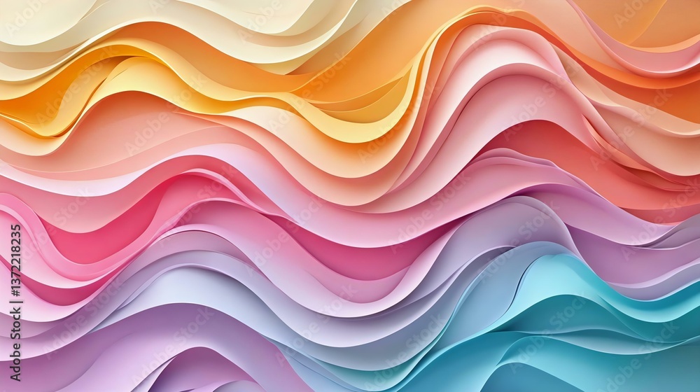 A vibrant abstract background featuring flowing waves of color in soft pastels. Perfect for artistic and creative designs. A vibrant abstract background featuring flowing waves of color in soft pastels. Perfect for artistic and creative designs.