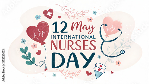 International Nurses Day celebration poster design on May 12  