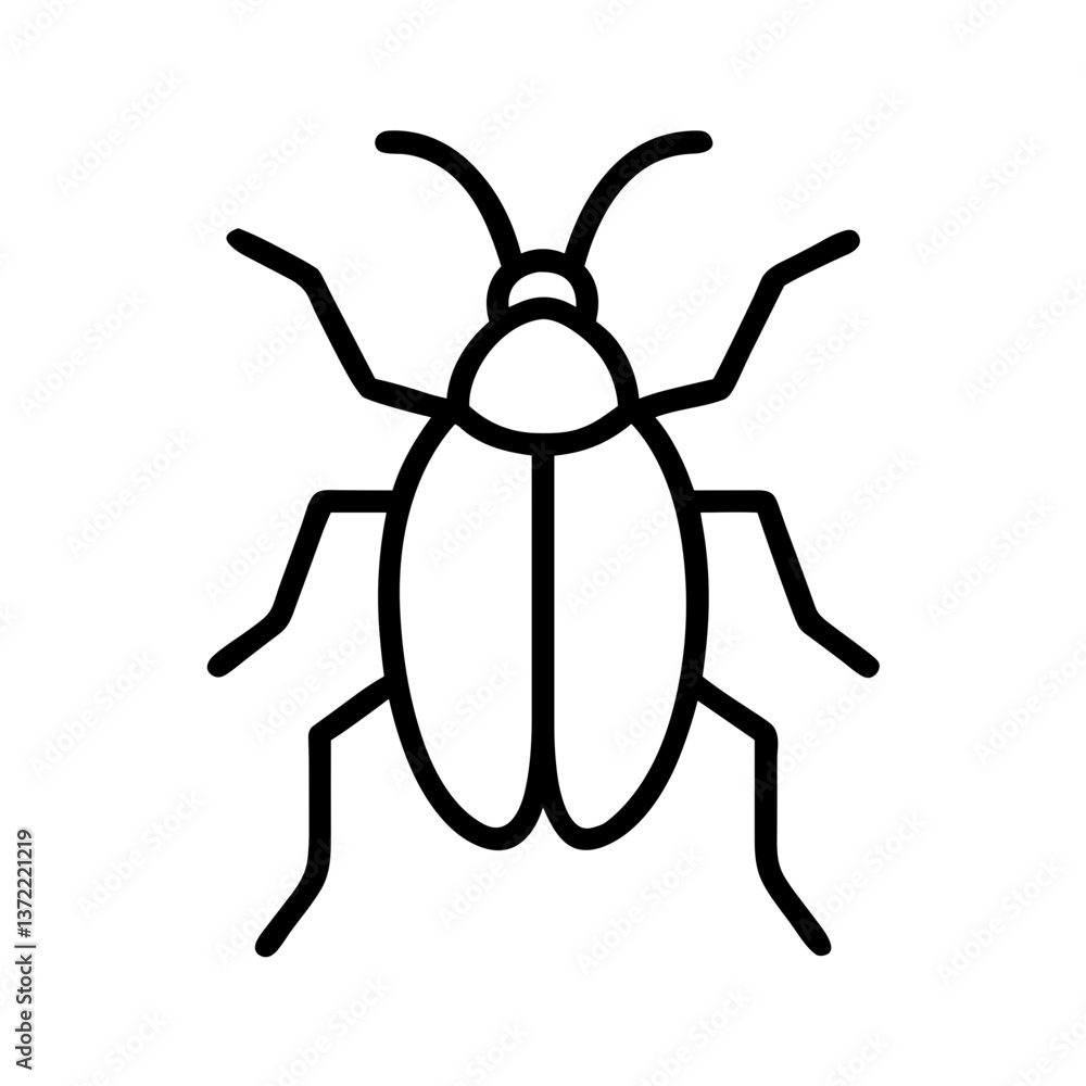 Simple outline of an insect against a white background Simple outline of an insect against a white background