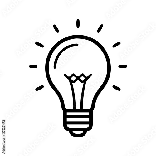 Light bulb glowing with inspiration on a simple background  