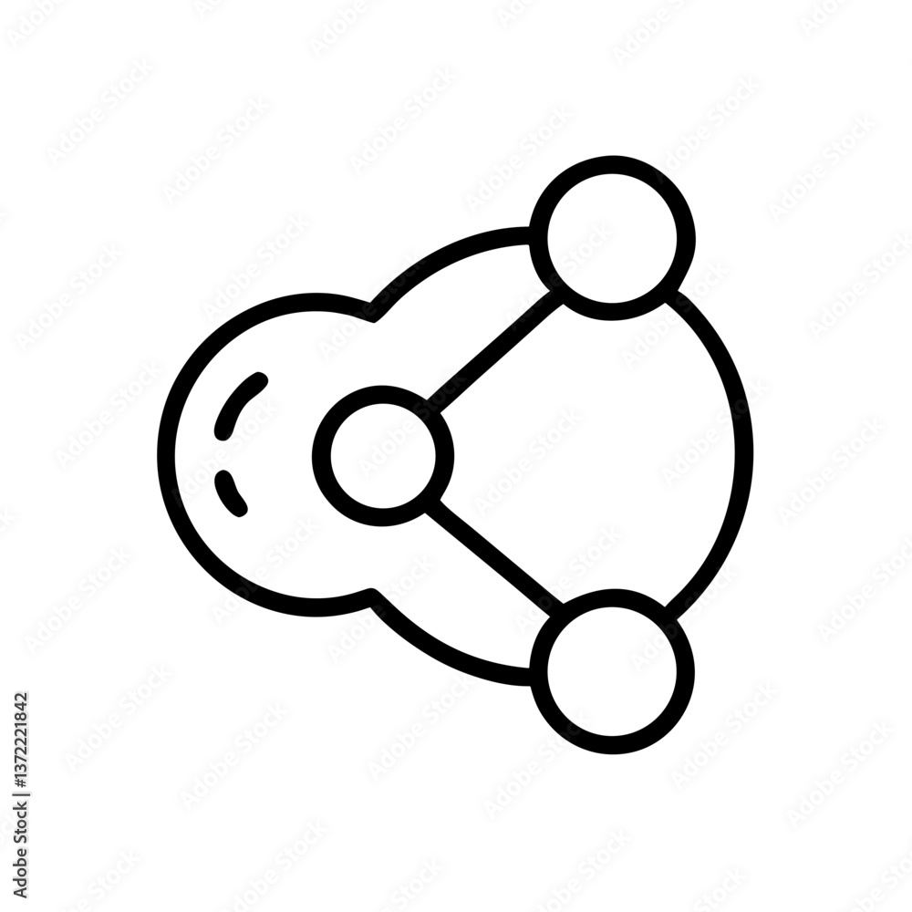 Connection Icon in Minimalist Style on White Background Connection Icon in Minimalist Style on White Background