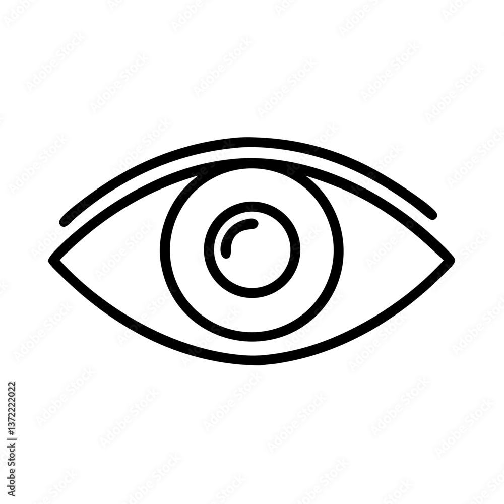 Simple Eye Line Art Illustration Simple Eye Line Art Illustration
