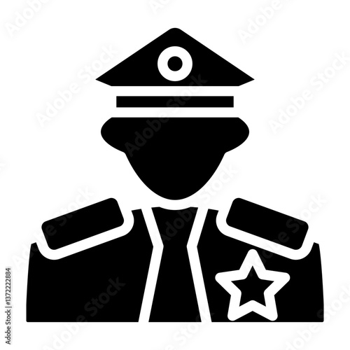 Police Officer Vector Glyph Icon Design