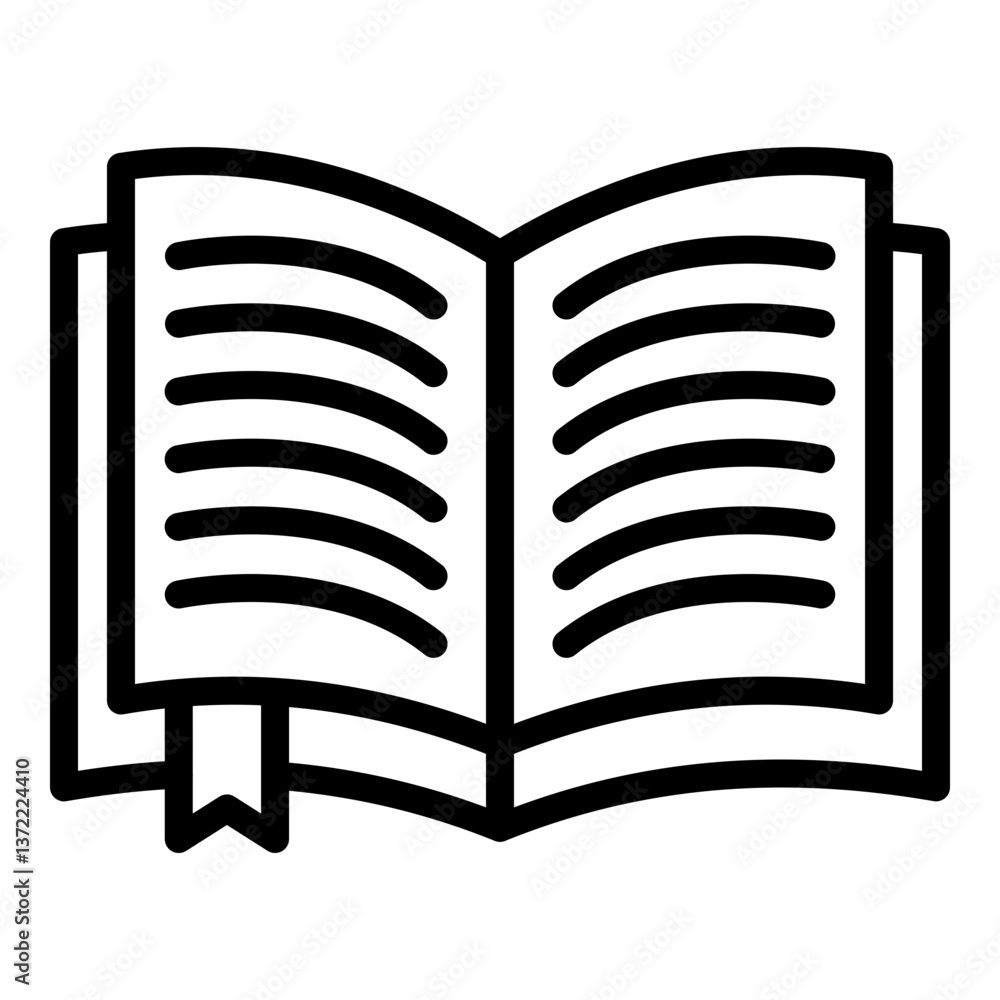 Textbook Vector Line Icon Design Textbook Vector Line Icon Design