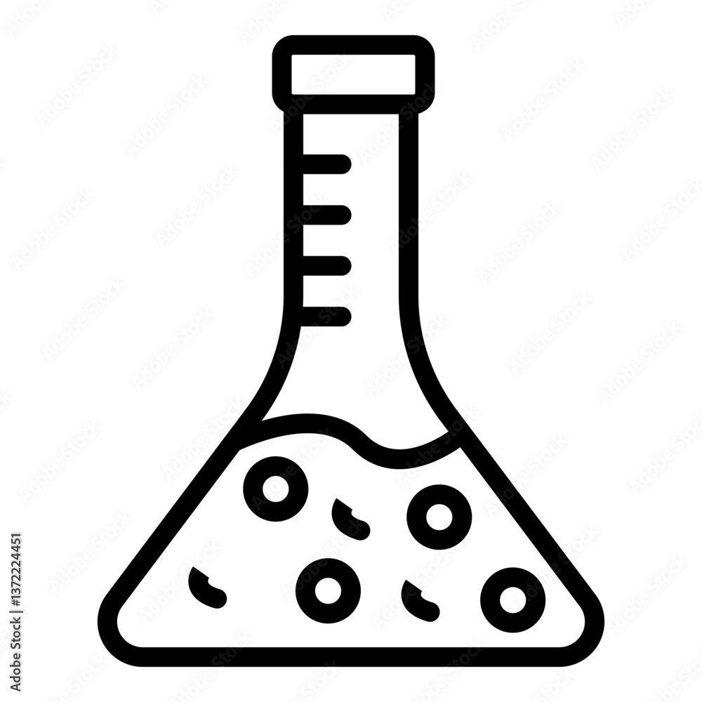 Science Flask Vector Line Icon Design Science Flask Vector Line Icon Design
