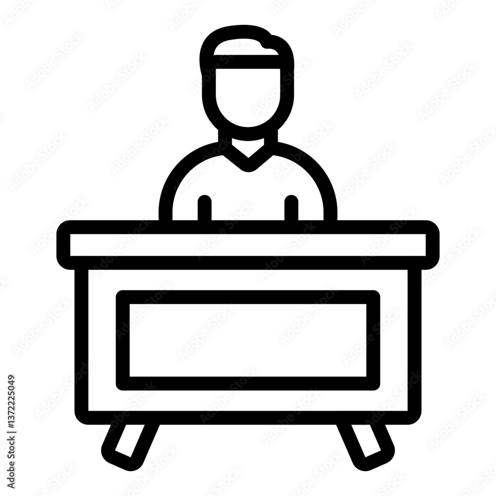 Naklejka premium School Principal Vector Line Icon Design