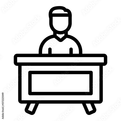 School Principal Vector Line Icon Design