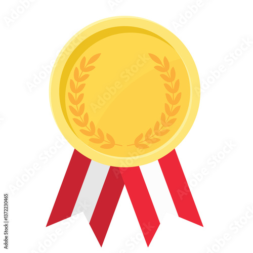 Golden award medal with Austria flag ribbons for winners