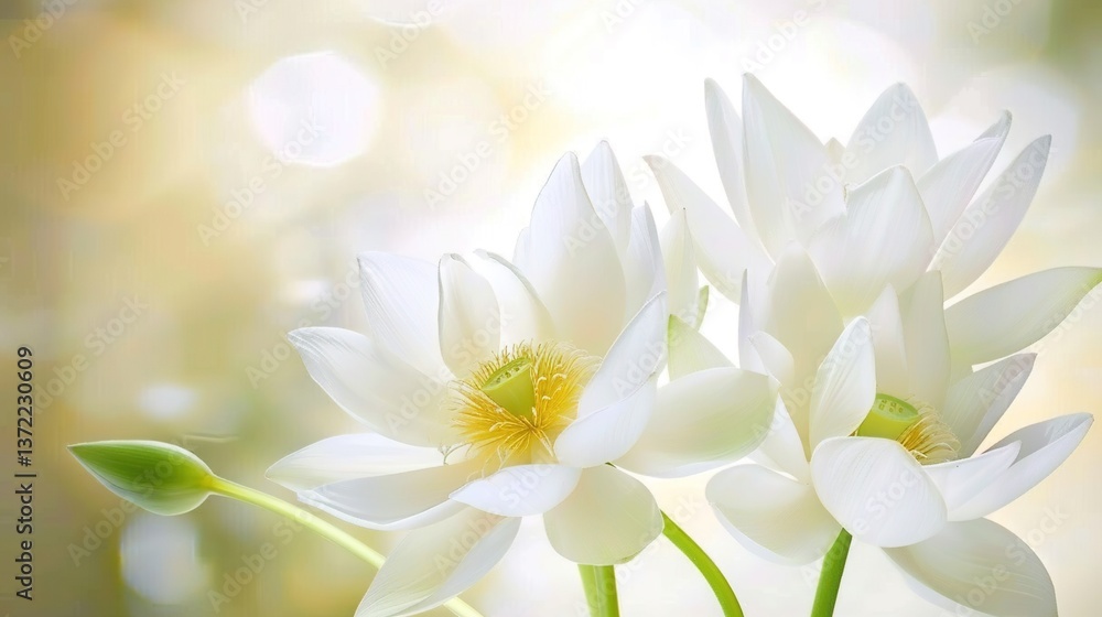 Obraz premium Lotus Flowers in Summer Pictures: Embrace the Serene Beauty of Summer Lotus Blooms
