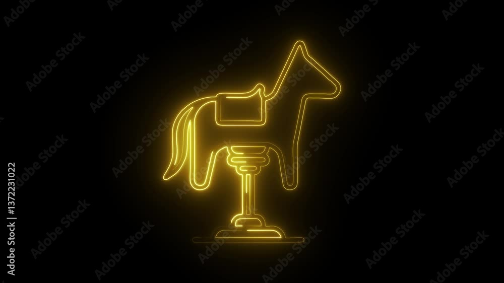 Glowing neon kiddie ride icon isolated on black background. HD Video motion graphic animation Glowing neon kiddie ride icon isolated on black background. HD Video motion graphic animation