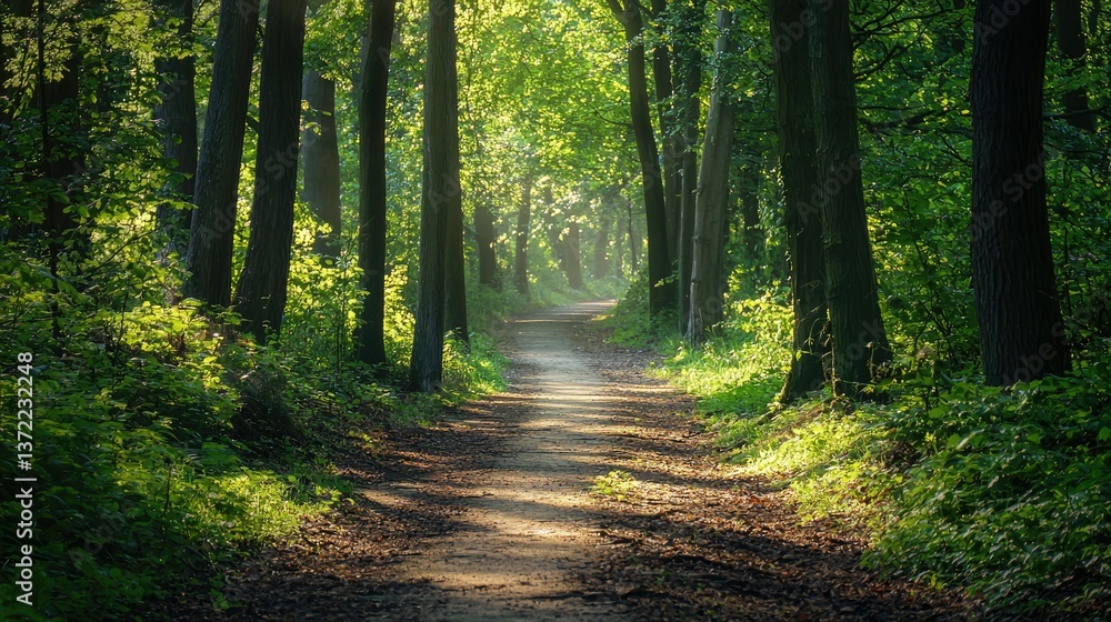 Obraz premium Calm forest path with relaxing visuals 
