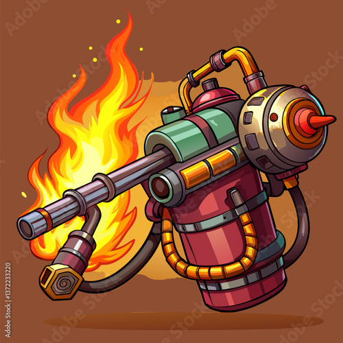 Flamethrower Gas Tank Vector Illustration