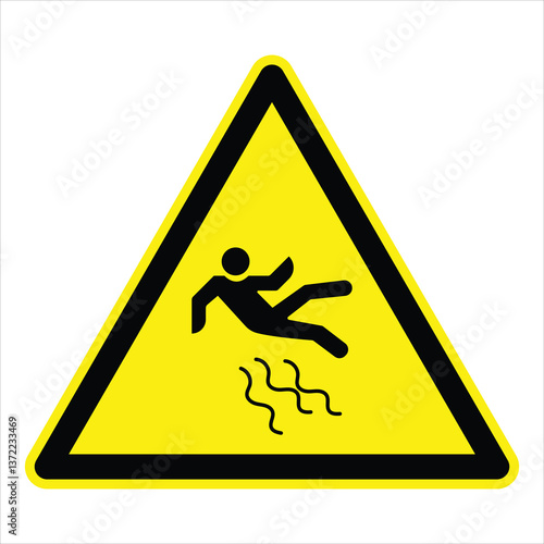 Slippery when wet warning sign, cautioning against potential hazards and promoting safety