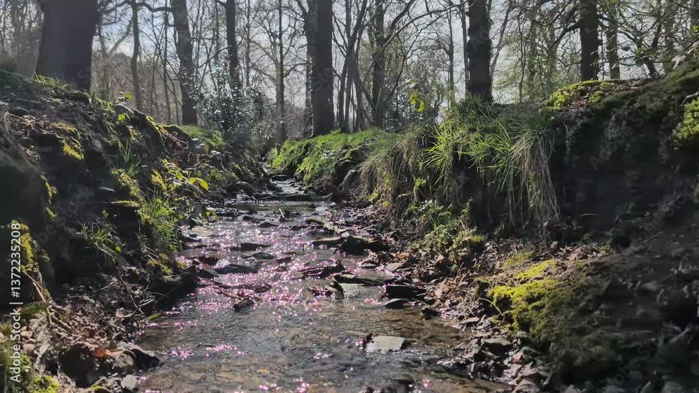 Forest stream. Angle from below. Forest stream. Angle from below.