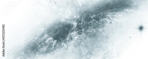 Abstract Cosmic Scene with Misty Nebula, Fluid Swirl, and Luminous Universe

