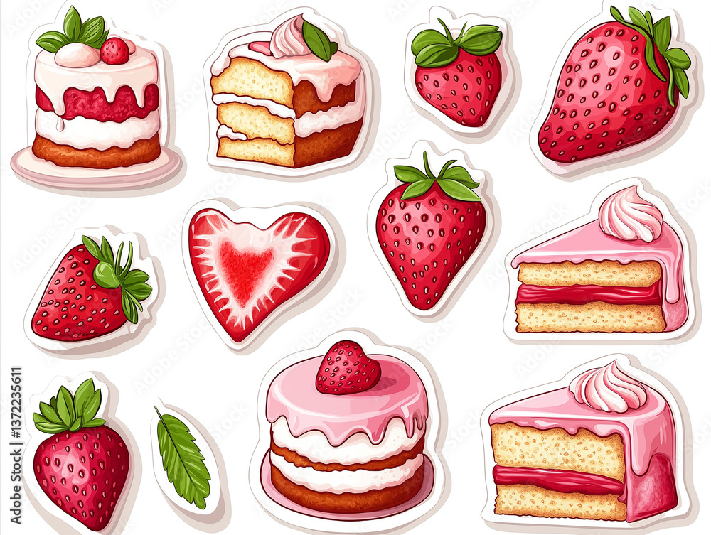 Fototapeta premium Assorted Vector Desserts Collection