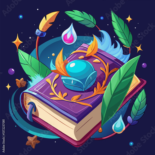 Magic Spell Book with Floating Pages