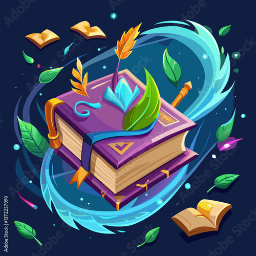 Magic Spell Book with Floating Pages
