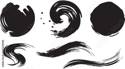 墨の抽象ベクター素材