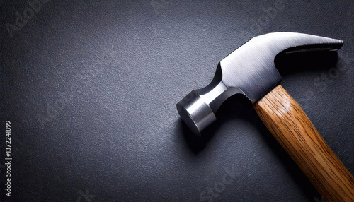 hammer on grey metal background for workers day