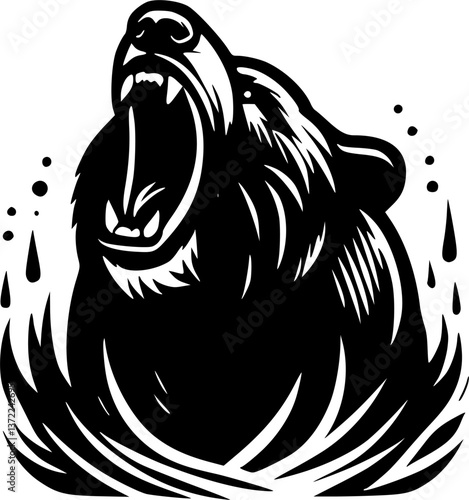 grizzly head vector illustration