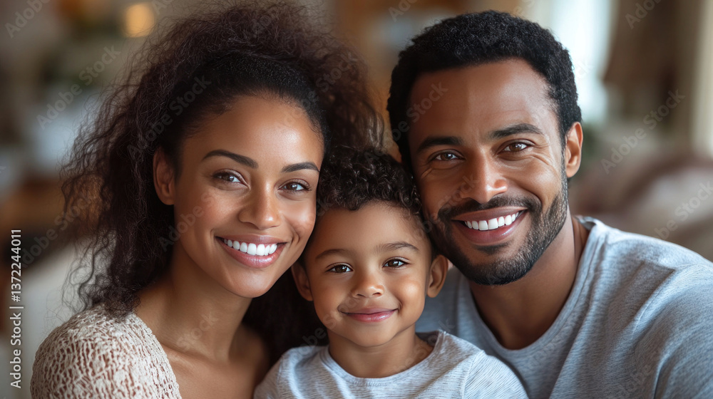 A happy family at a pediatric dentist's office, smiling together after a successful dental visit A happy family at a pediatric dentist's office, smiling together after a successful dental visit