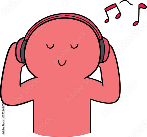 Illustration of man listening music
