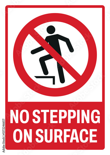 prohibition safety signs v2 uppercase text_no stepping on surface_portrait size a4/a3/a2/a1	 