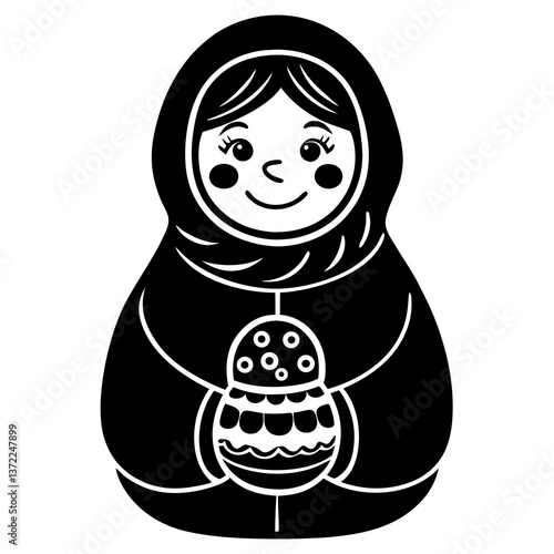 russian doll isolated on black