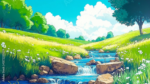 初夏の自然の風景
