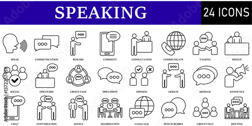 Set of Speaking Icons or symbols Vector fully editable file.