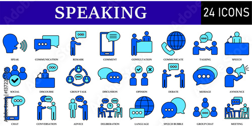 Set of Speaking Icons or symbols Vector fully editable file.