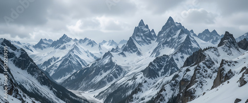 Wallpaper Mural Epic Alpine Vista: High-Contrast Monochrome Mountain Photography Torontodigital.ca