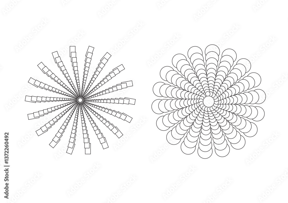 Obraz premium A set of Graphics Flowers