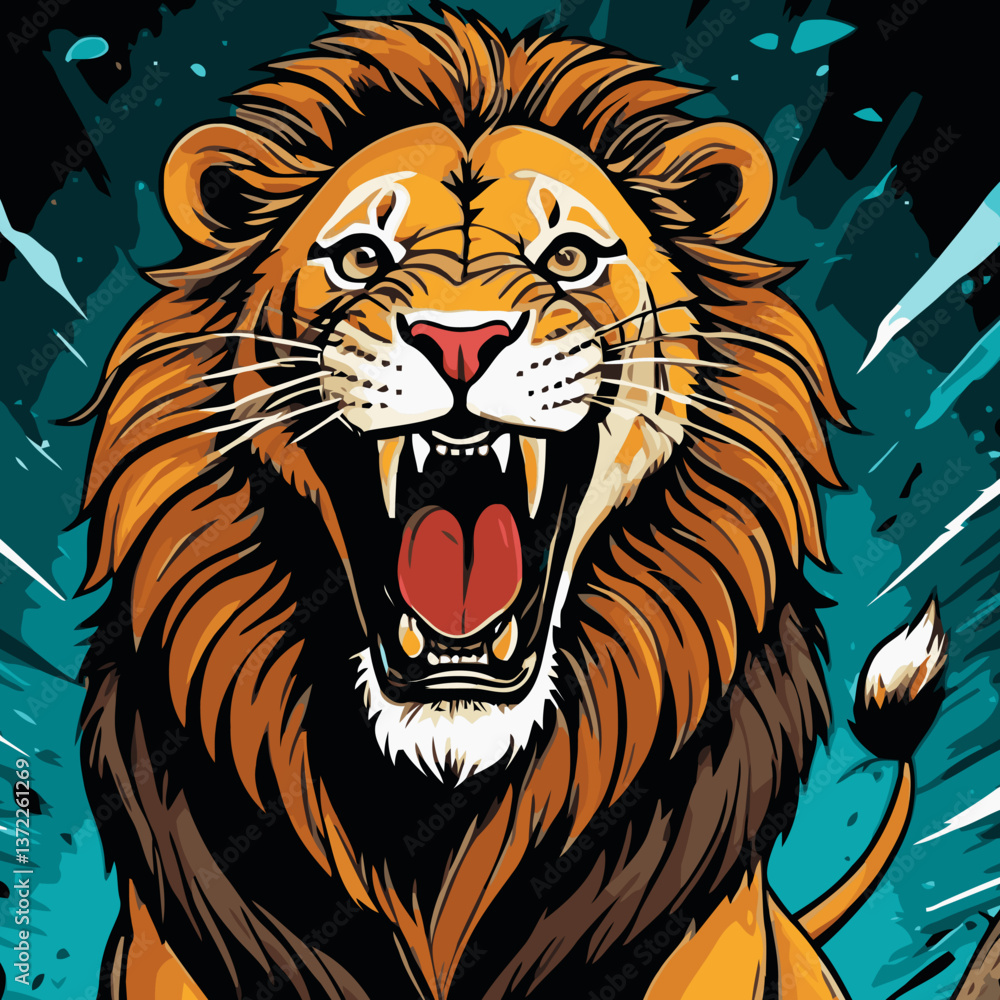 Fototapeta premium lion head vector art for graphic design