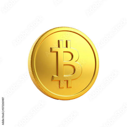 A 3D gold bitcoin coin of dollar transparent background png