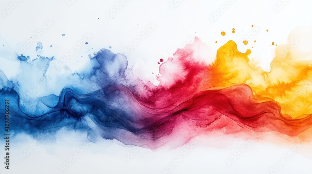 Colorful ink swirling in water, white background, abstract art design Colorful ink swirling in water, white background, abstract art design