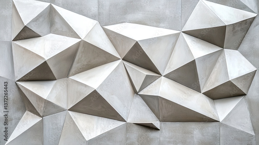 Fototapeta premium Neutral-tone geometric design with a sleek minimalist approach, polygonal soft shapes for a contemporary look.