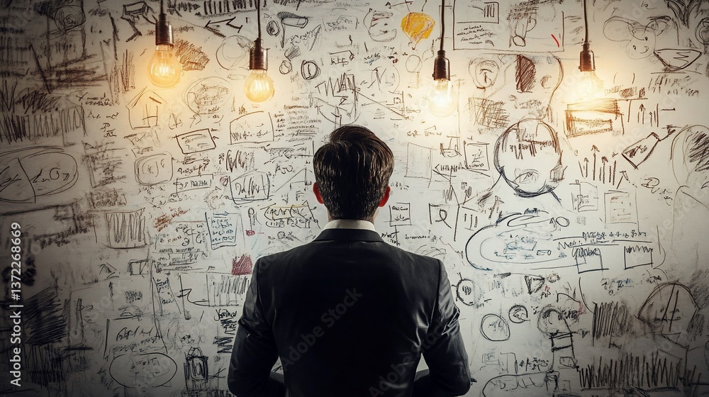 Businessman Seeking Inspiration and Solutions in a Complex World Businessman Seeking Inspiration and Solutions in a Complex World