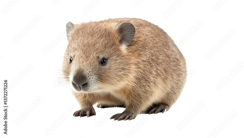 Obraz premium Wombat isolated on a white background