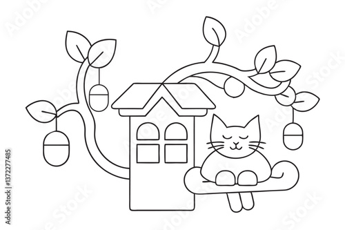 Willow’s whimsical treehouse for the coloring book character of whimsical and magical adventures 