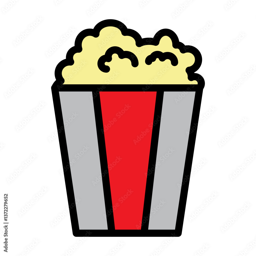 Popcorn Vector Filled Icon Design Popcorn Vector Filled Icon Design