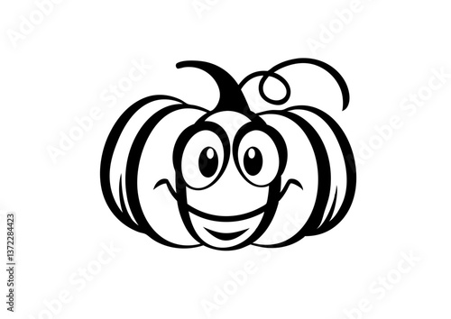 black and white svg vector, Halloween pumpkin icon