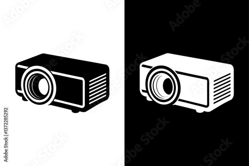 Minimalist Projector Silhouette Icon Crisp Vector Graphic.