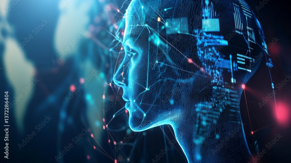 A high tech AI powered voice recognition system, translating spoken languages in real-time in an international conference, global setting A high tech AI powered voice recognition system, translating spoken languages in real-time in an international conference, global setting
