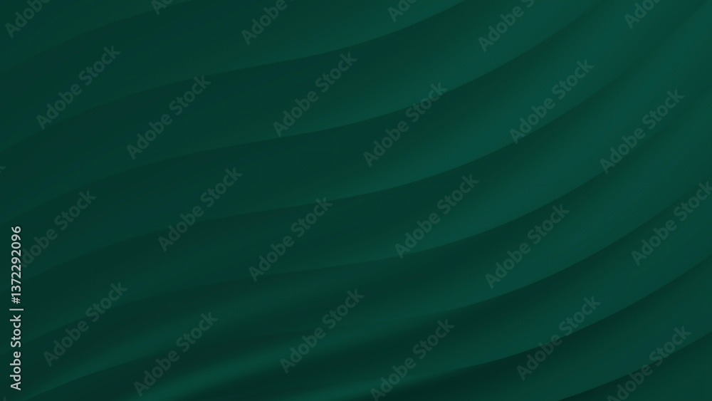 Fototapeta premium Dark green abstract background with curved lines