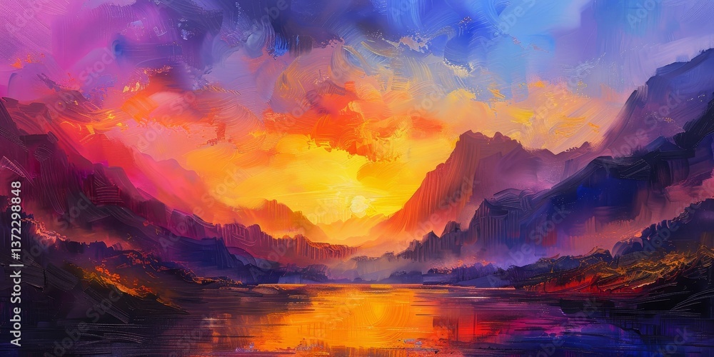 Escape to a scenic dreamscape, where the vibrant colors of sunset merge with the ethereal beauty of twilight Escape to a scenic dreamscape, where the vibrant colors of sunset merge with the ethereal beauty of twilight