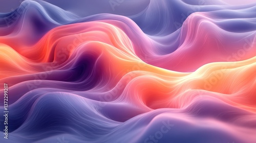 Wallpaper Mural Colorful abstract waves flowing in a digital landscape Torontodigital.ca