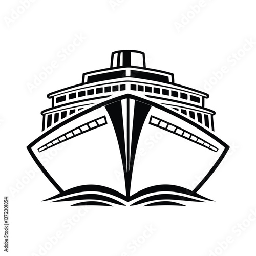 vector illustration of a cruise ship